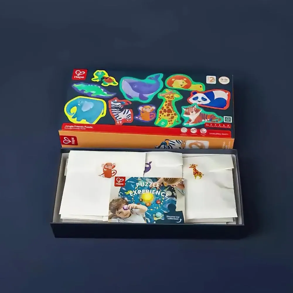 Hape Jungle Friends 10-Pack Animal Shaped Puzzles