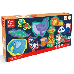 Hape Jungle Friends 10-Pack Animal Shaped Puzzles