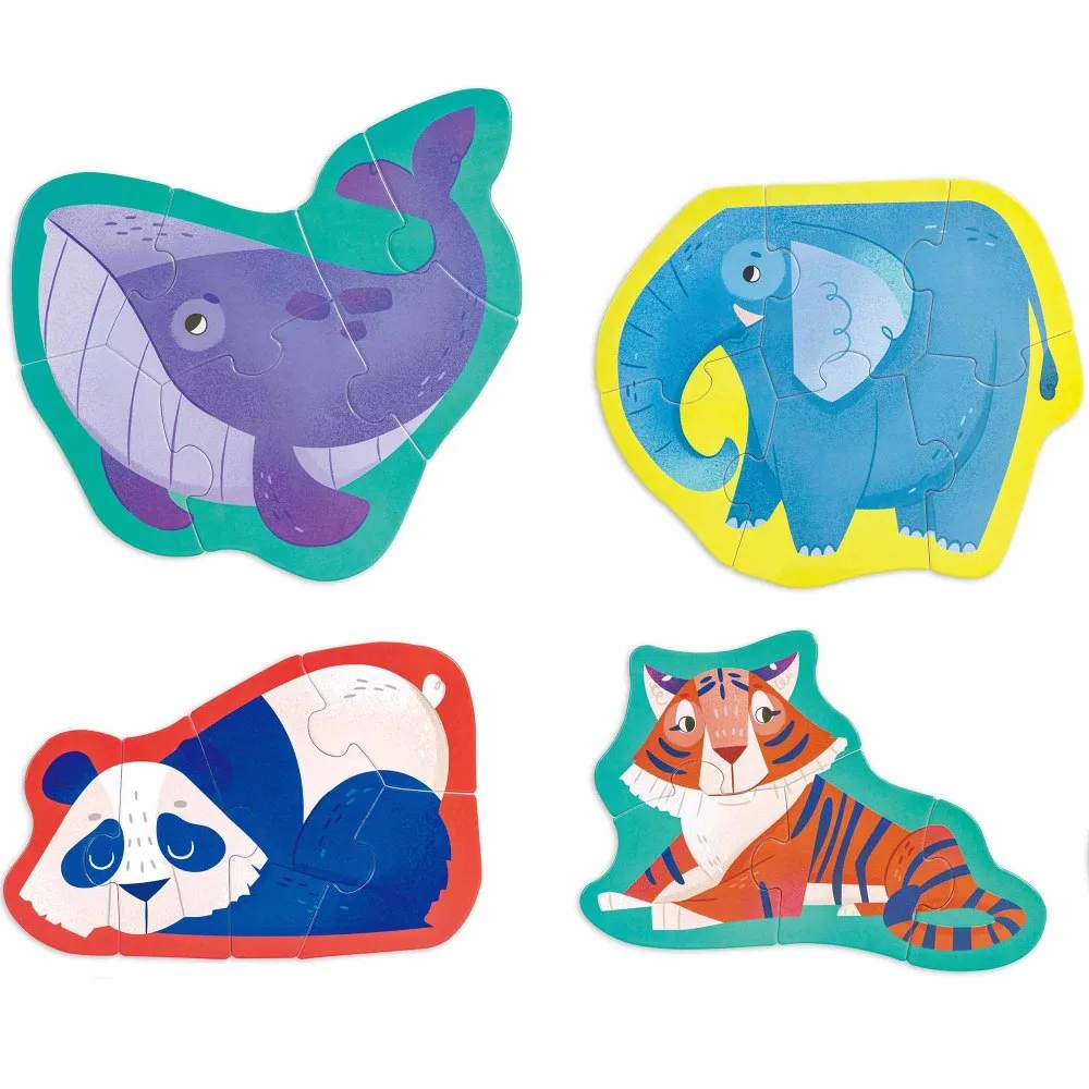 Hape Jungle Friends 10-Pack Animal Shaped Puzzles