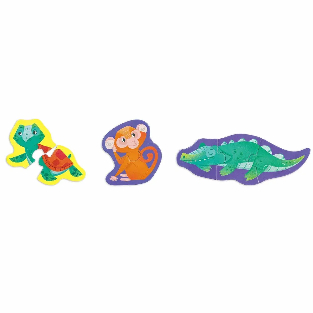 Hape Jungle Friends 10-Pack Animal Shaped Puzzles