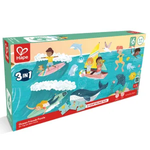 Hape Ocean Friends 3-Pack Jigsaw Puzzle - 48 pc Each