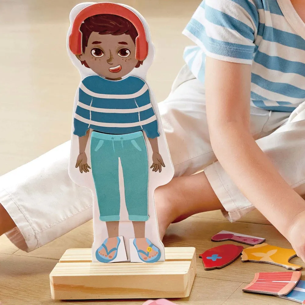 Hape Stylish Seasons 68pc Magnetic Dress-Up Wooden Puzzle