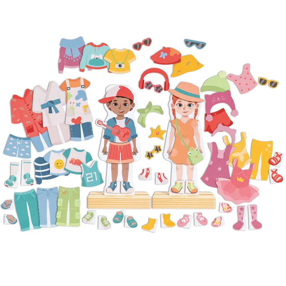 Hape Stylish Seasons 68pc Magnetic Dress-Up Wooden Puzzle