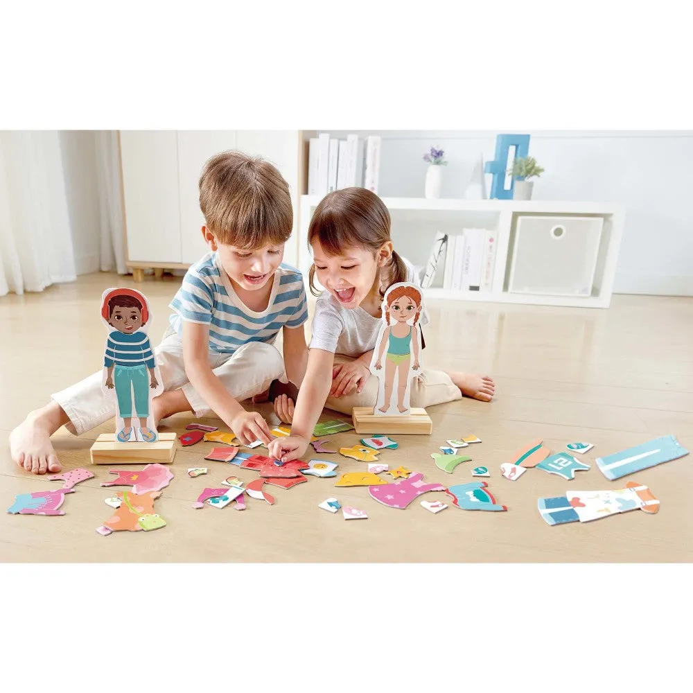 Hape Stylish Seasons 68pc Magnetic Dress-Up Wooden Puzzle