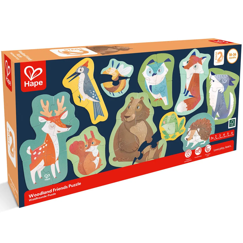 Hape Woodland Friends 10 Mini Animal-Shaped Puzzles