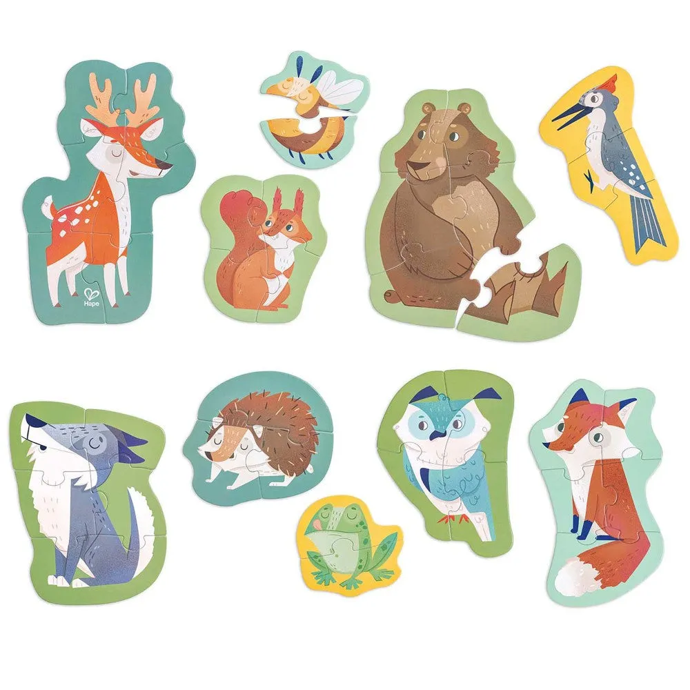Hape Woodland Friends 10 Mini Animal-Shaped Puzzles
