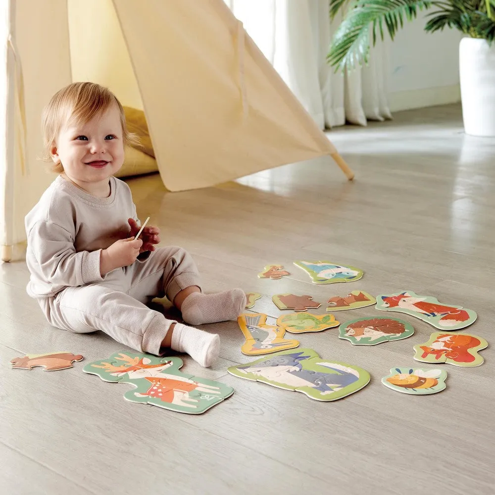 Hape Woodland Friends 10 Mini Animal-Shaped Puzzles