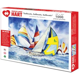 Hart Puzzles Sailboats by Kathleen Parr McKenna - 1000 pc