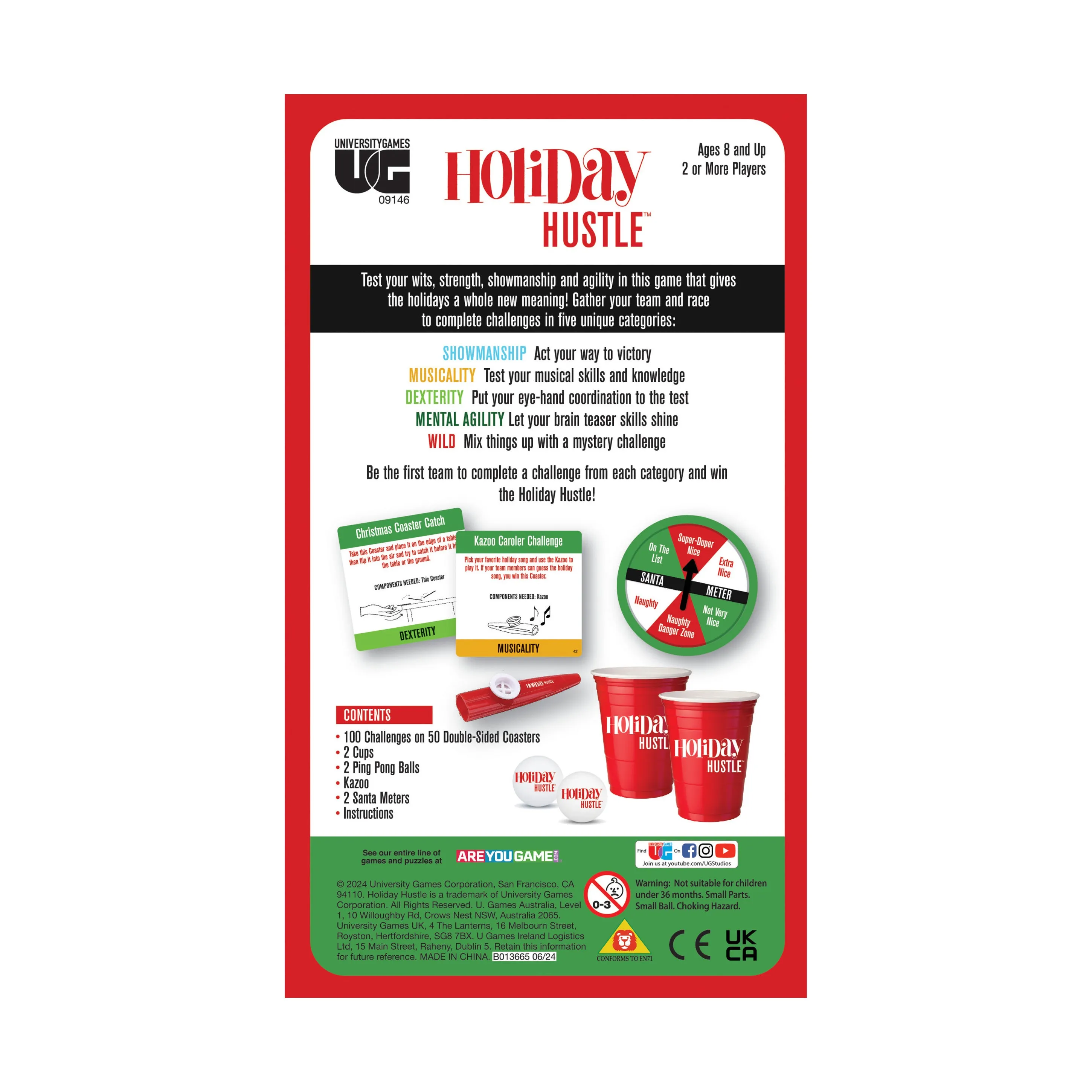Holiday Hustle Family Party Game - Festive Minute-to-Win-It Challenges
