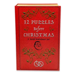 Holly Jolly 12-Piece Metal Puzzle Advent Calendar Book