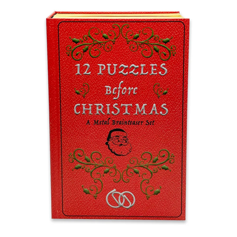 Holly Jolly 12-Piece Metal Puzzle Advent Calendar Book
