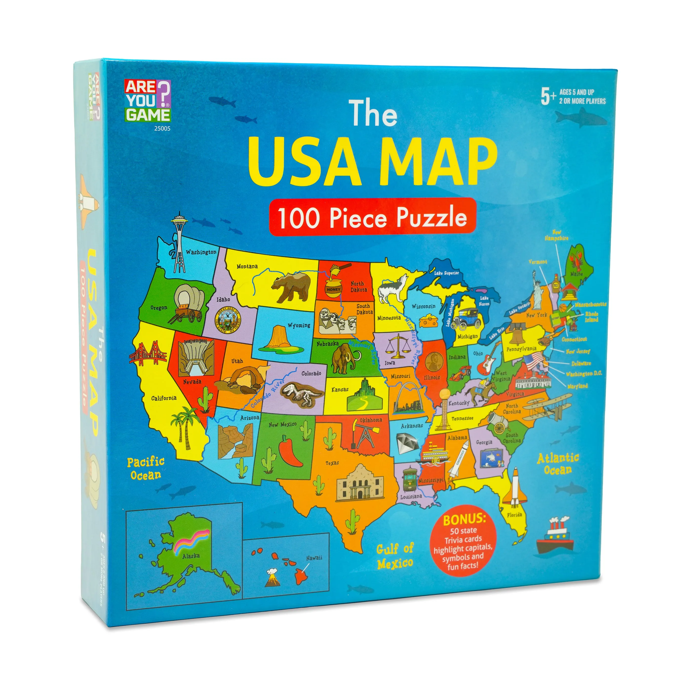Interactive USA Map and State Trivia Puzzle – 100 pc