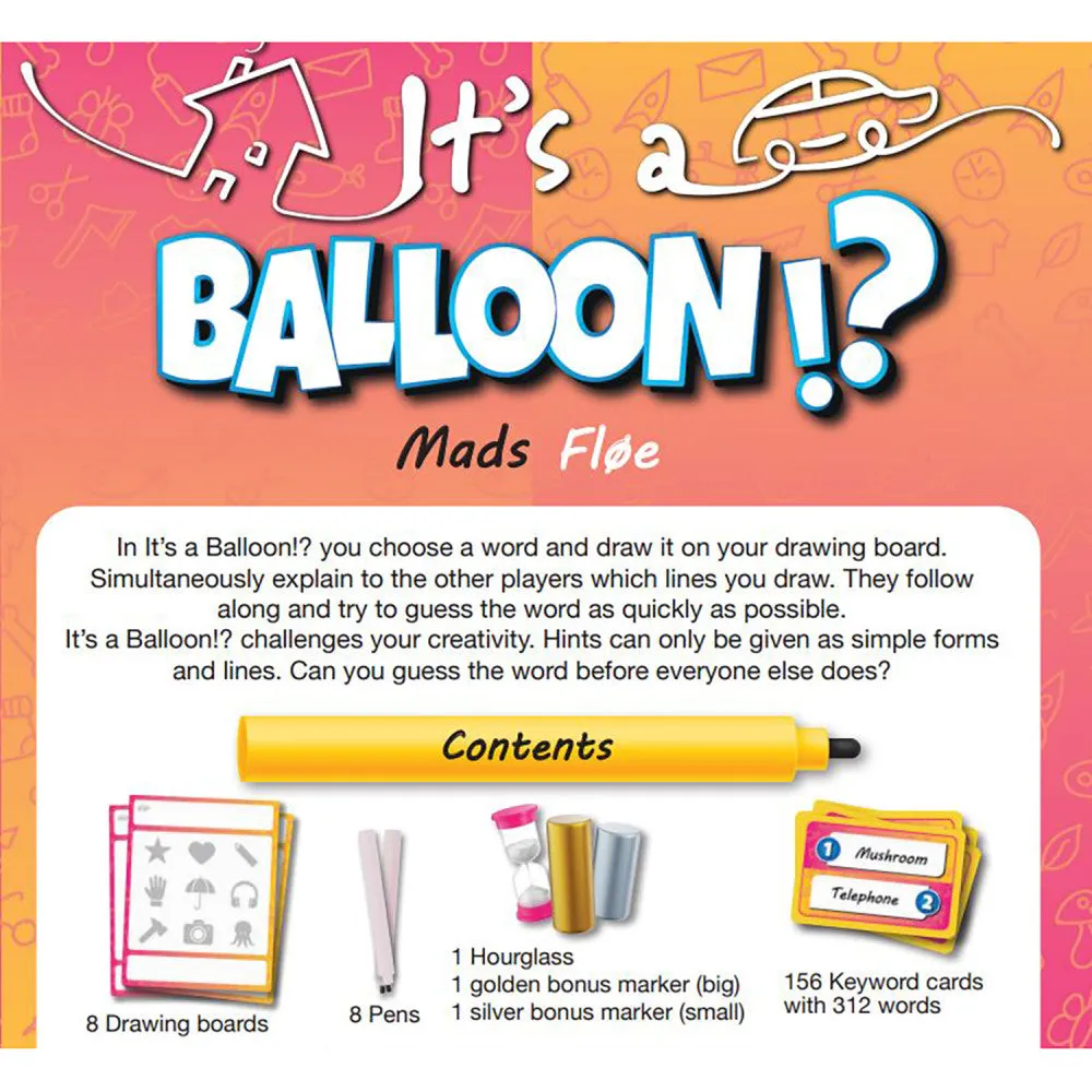 It's A Balloon Word Guessing Drawing Game by Rio Grande Games, Ages 8 