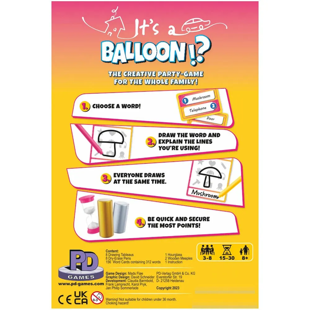 It's A Balloon Word Guessing Drawing Game by Rio Grande Games, Ages 8 