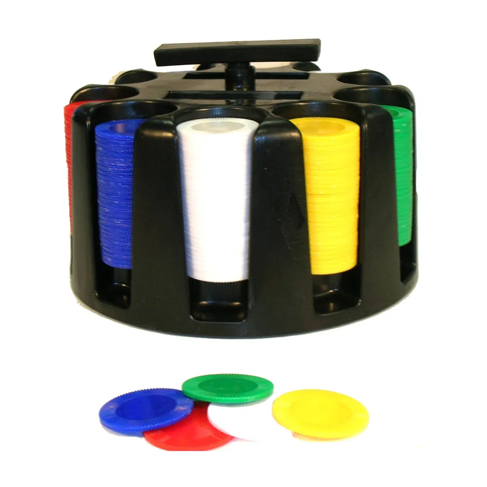John N. Hansen Co. 300-Piece Poker Chip Set with Revolving Rack