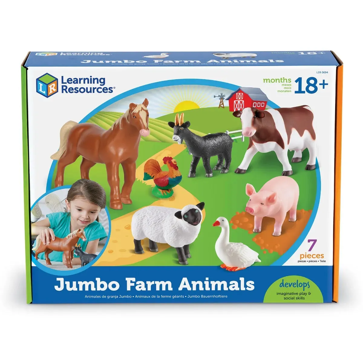 Learning Resources Jumbo Farm Animals Figures