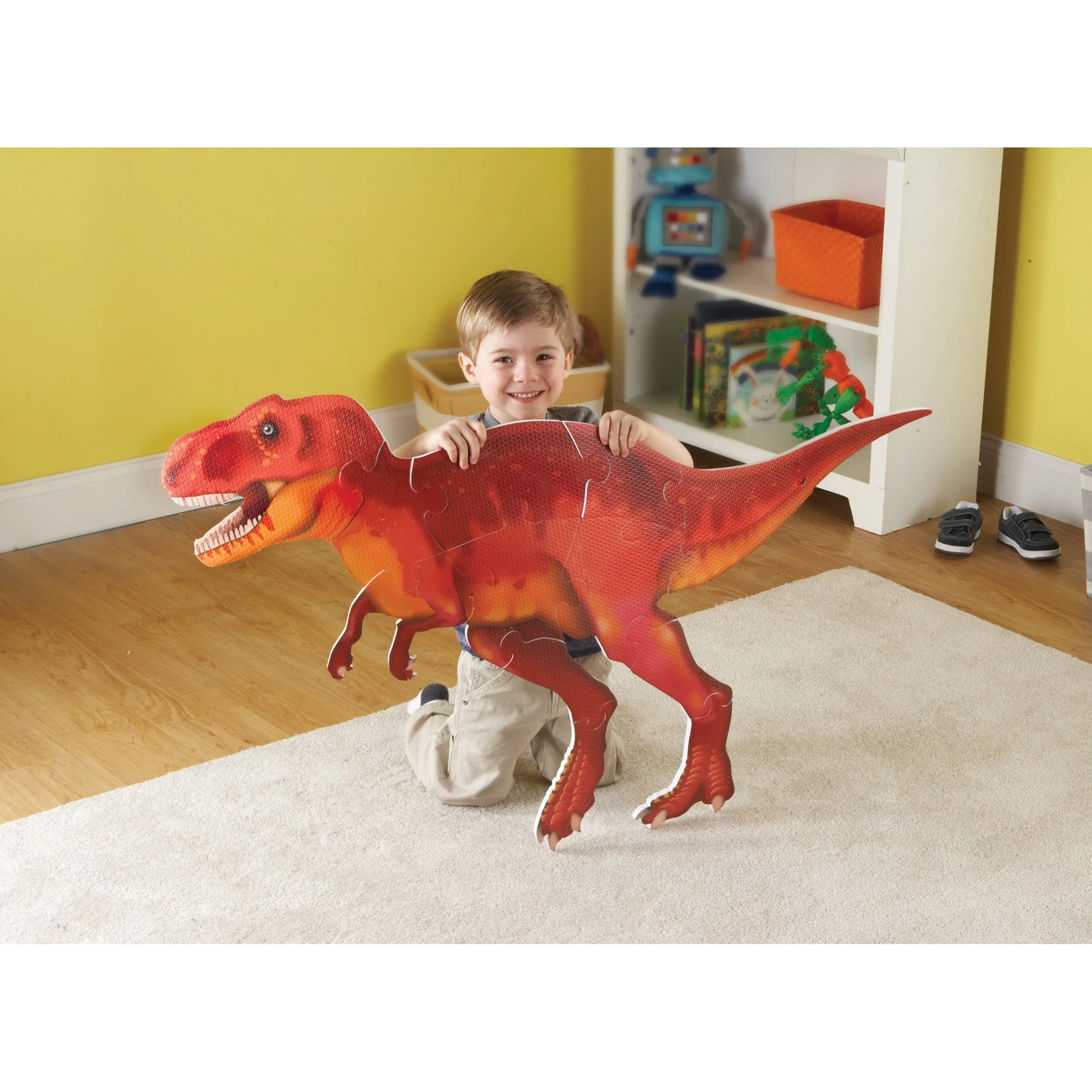 Learning Resources Jumbo T-Rex Dual-Sided Foam Floor Puzzle - 13 pc