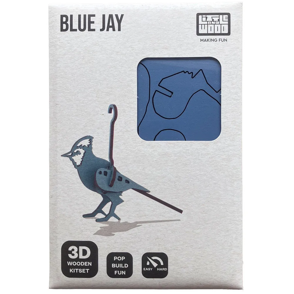 Little & Wood: Blue Jay 3D Wooden Puzzle Kit - Small Edition
