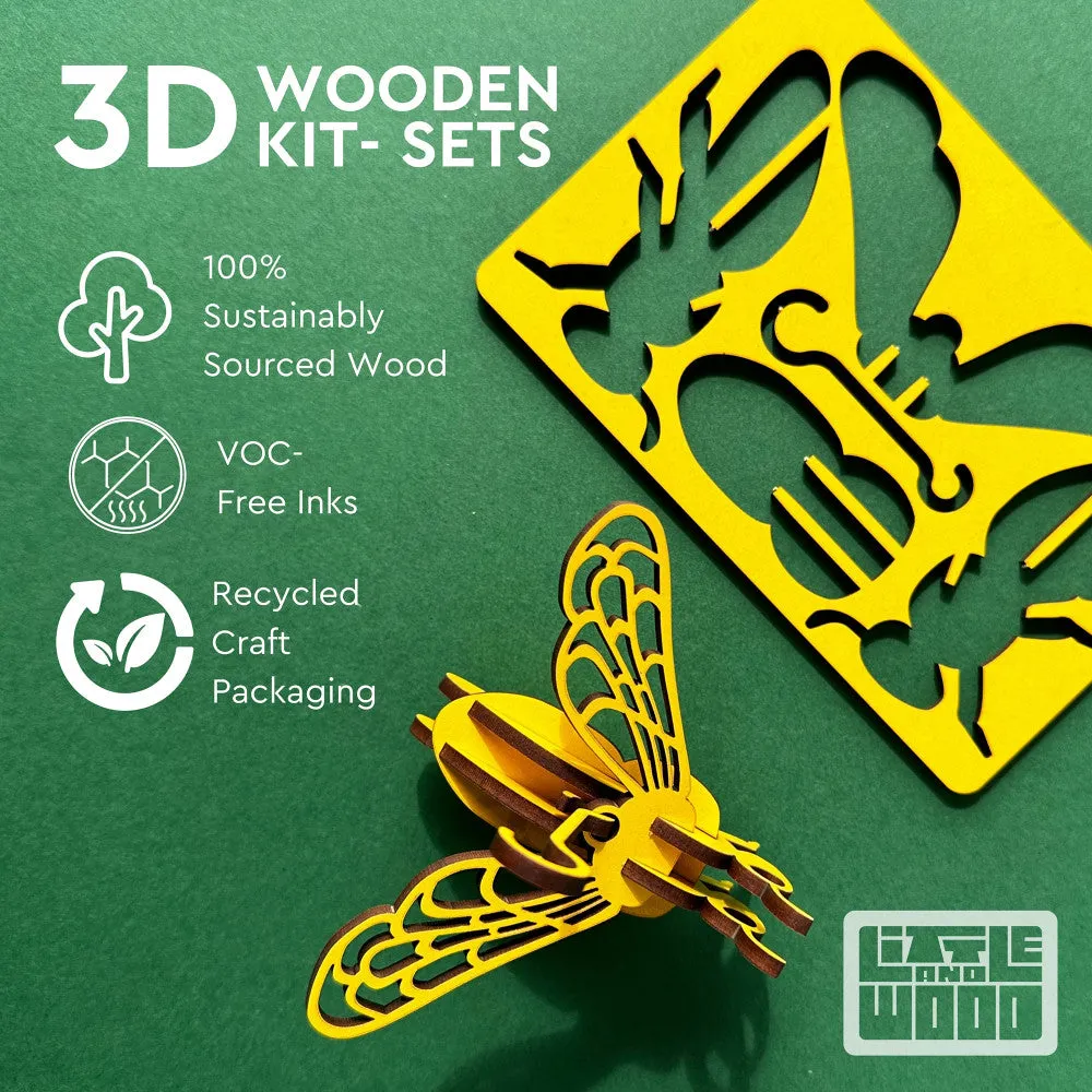 Little & Wood Flamingo Puzzle: 3D Pink Woodlet Kit