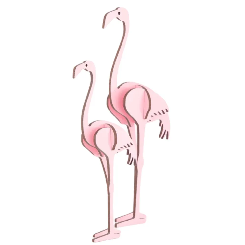 Little & Wood Flamingo Puzzle: 3D Pink Woodlet Kit
