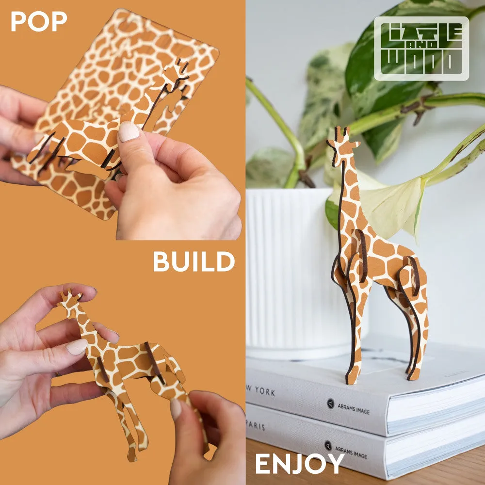 Little & Wood Flamingo Puzzle: 3D Pink Woodlet Kit
