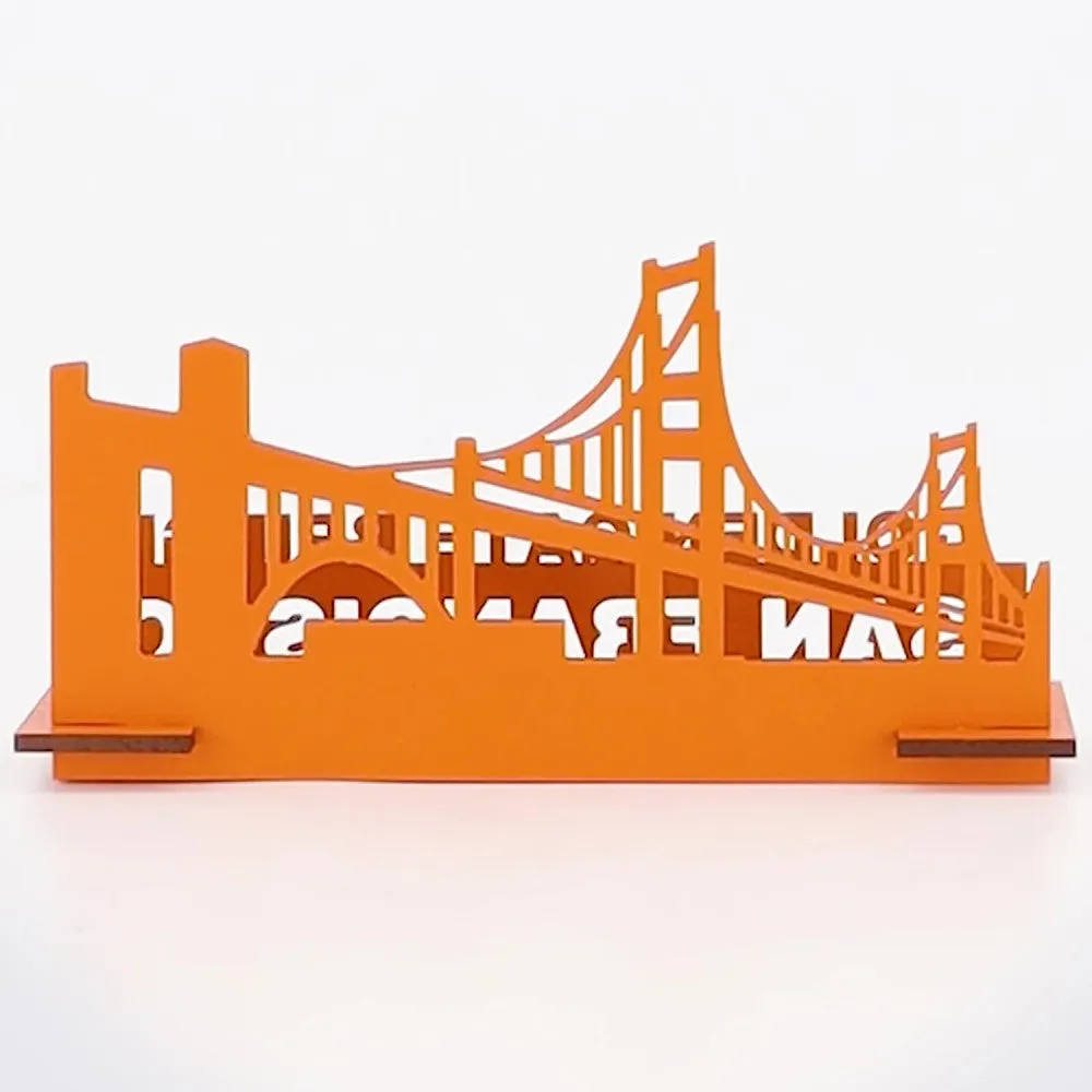 Little & Wood: Golden Gate Bridge 3D Wooden Puzzle Kit - Medium Orange