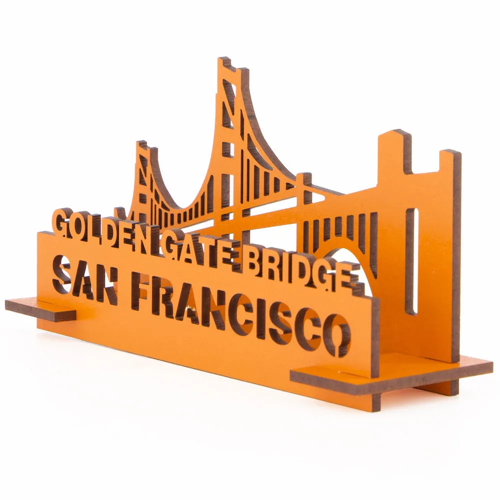 Little & Wood: Golden Gate Bridge 3D Wooden Puzzle Kit - Medium Orange