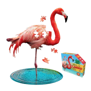 Madd Capp Flamingo-Shaped Jigsaw Puzzle - 100 pc