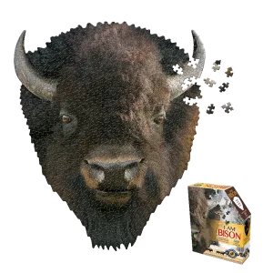 Madd Capp I AM BISON Unique Animal Head-Shaped Jigsaw Puzzle - 550 pc