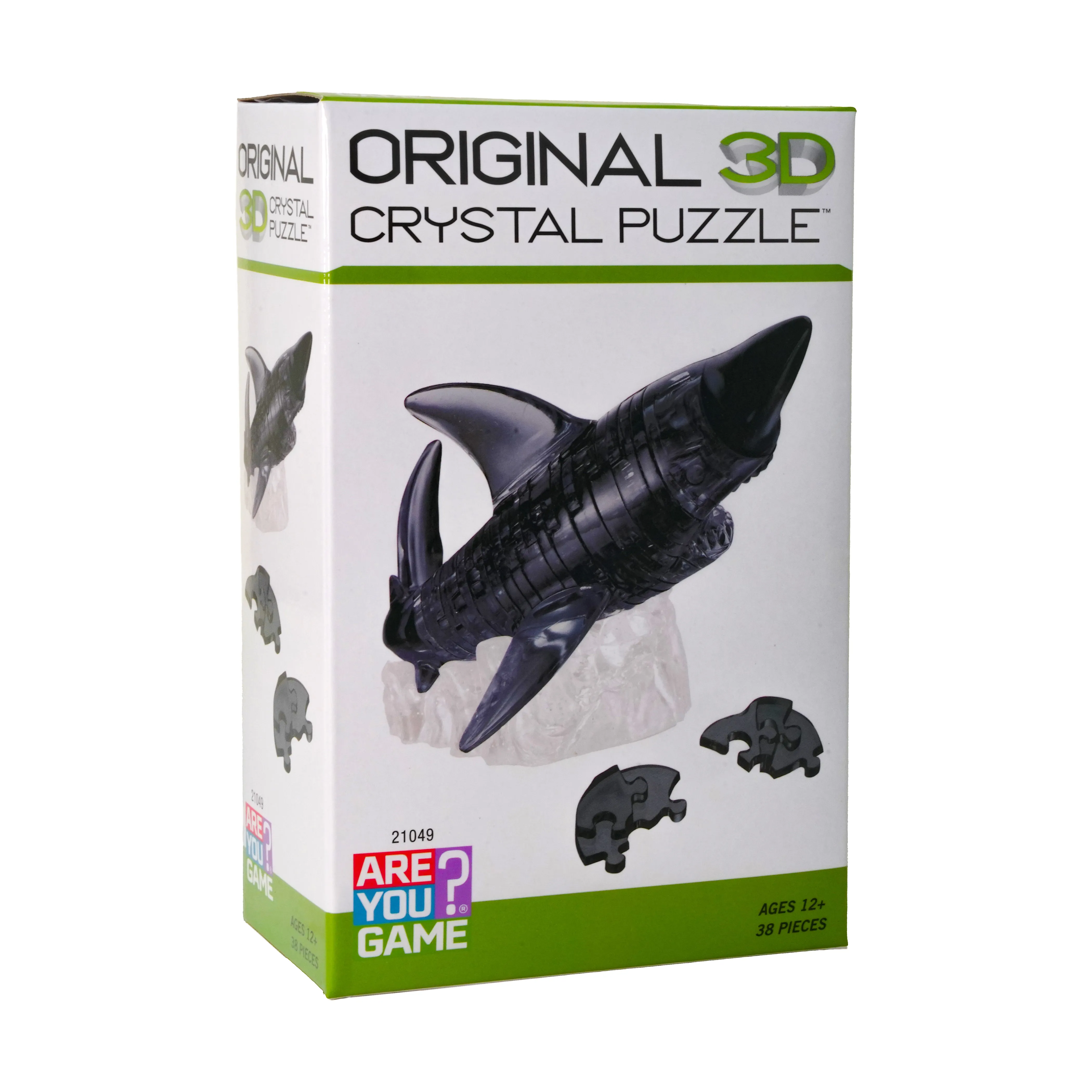 Majestic Black Shark 3D Crystal Puzzle - 38 Piece Set