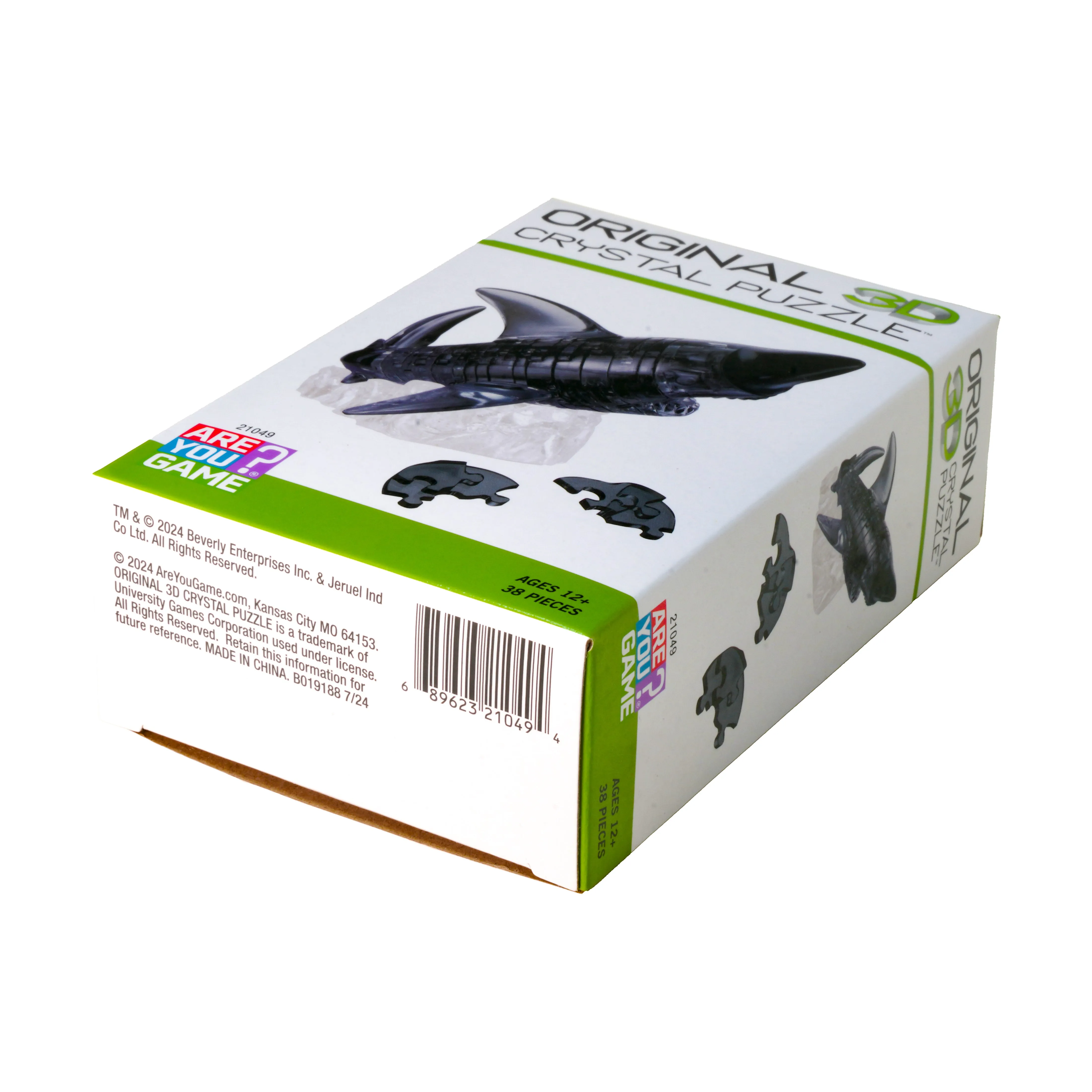 Majestic Black Shark 3D Crystal Puzzle - 38 Piece Set