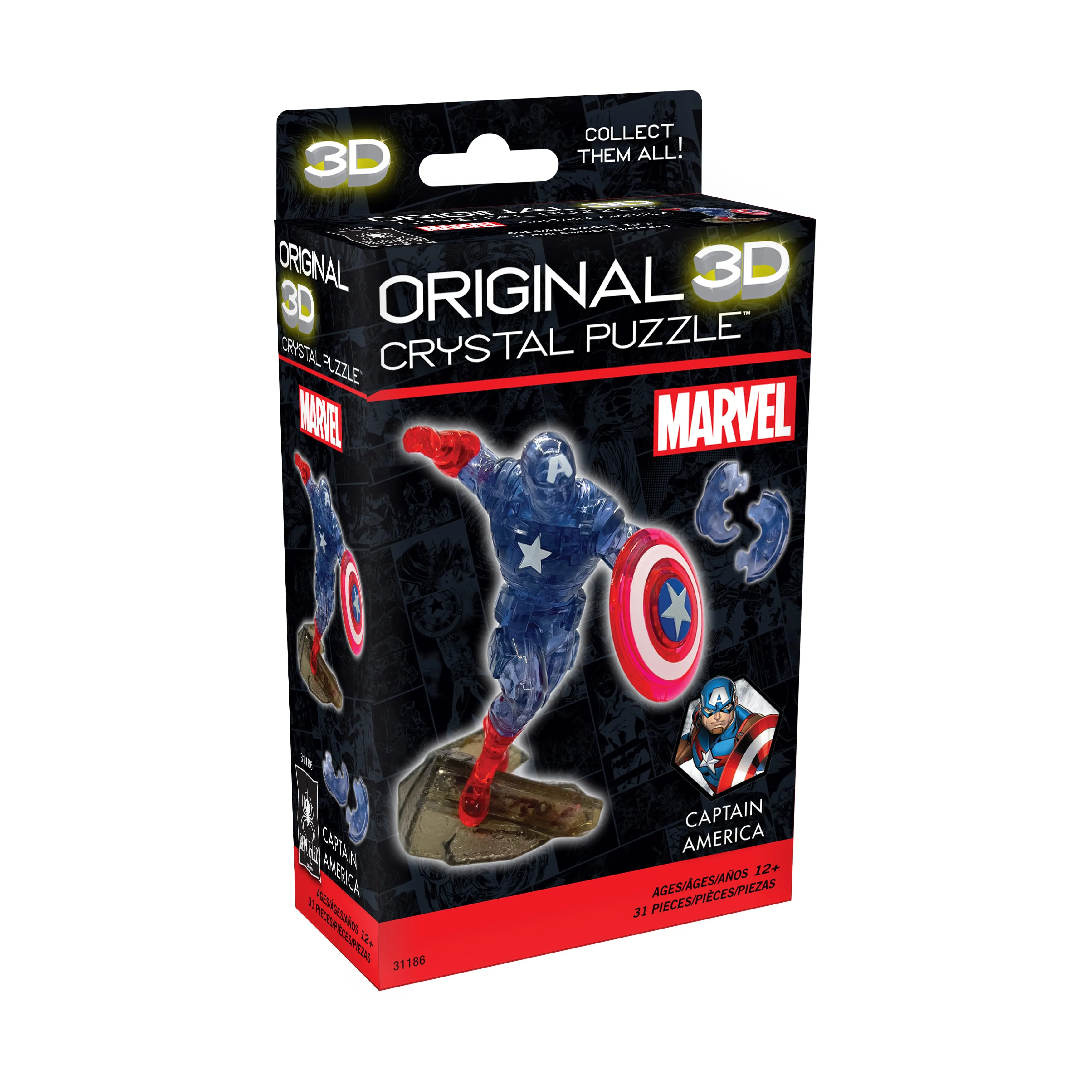 Marvel 3D Crystal Puzzle - Captain America 31 Pcs