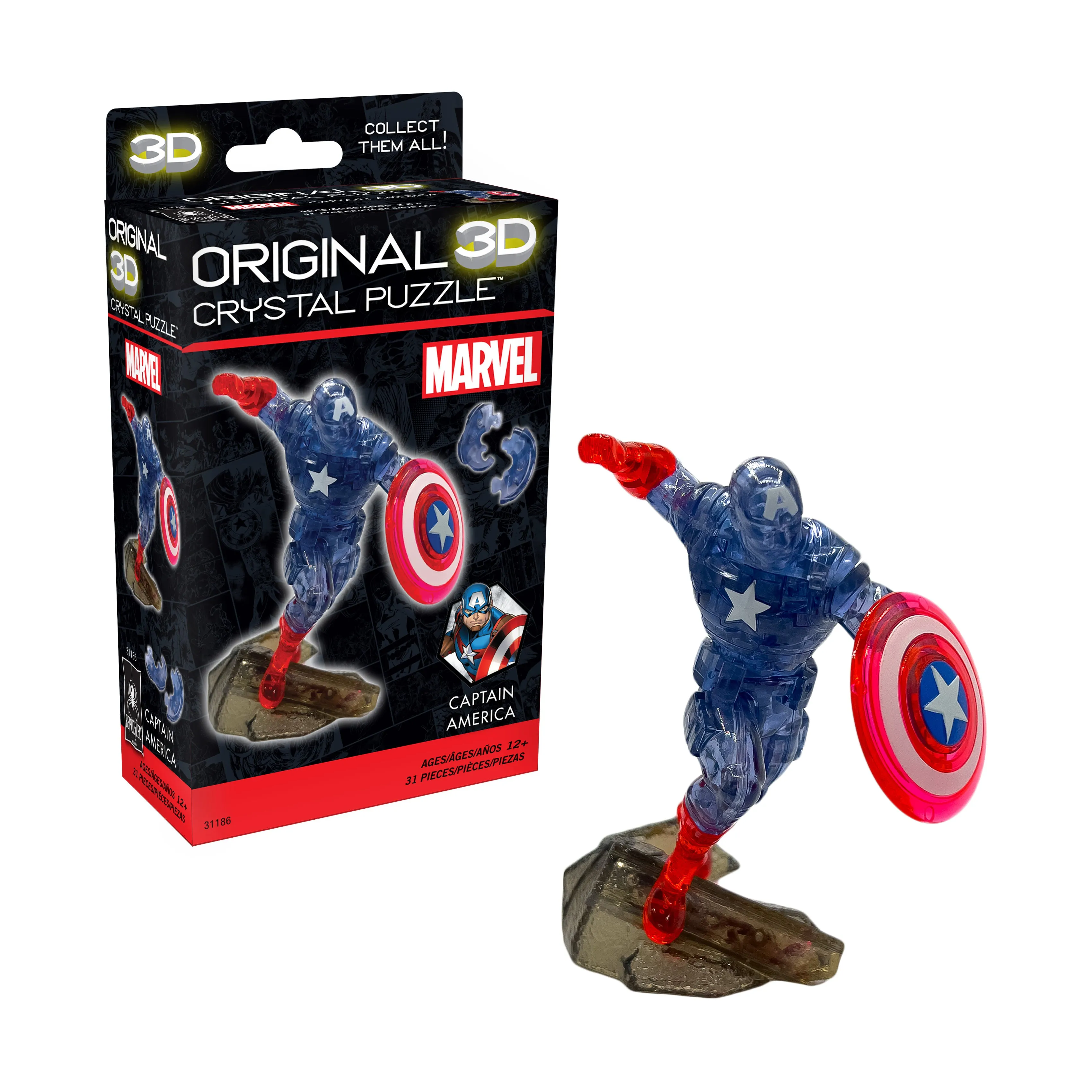 Marvel 3D Crystal Puzzle - Captain America 31 Pcs