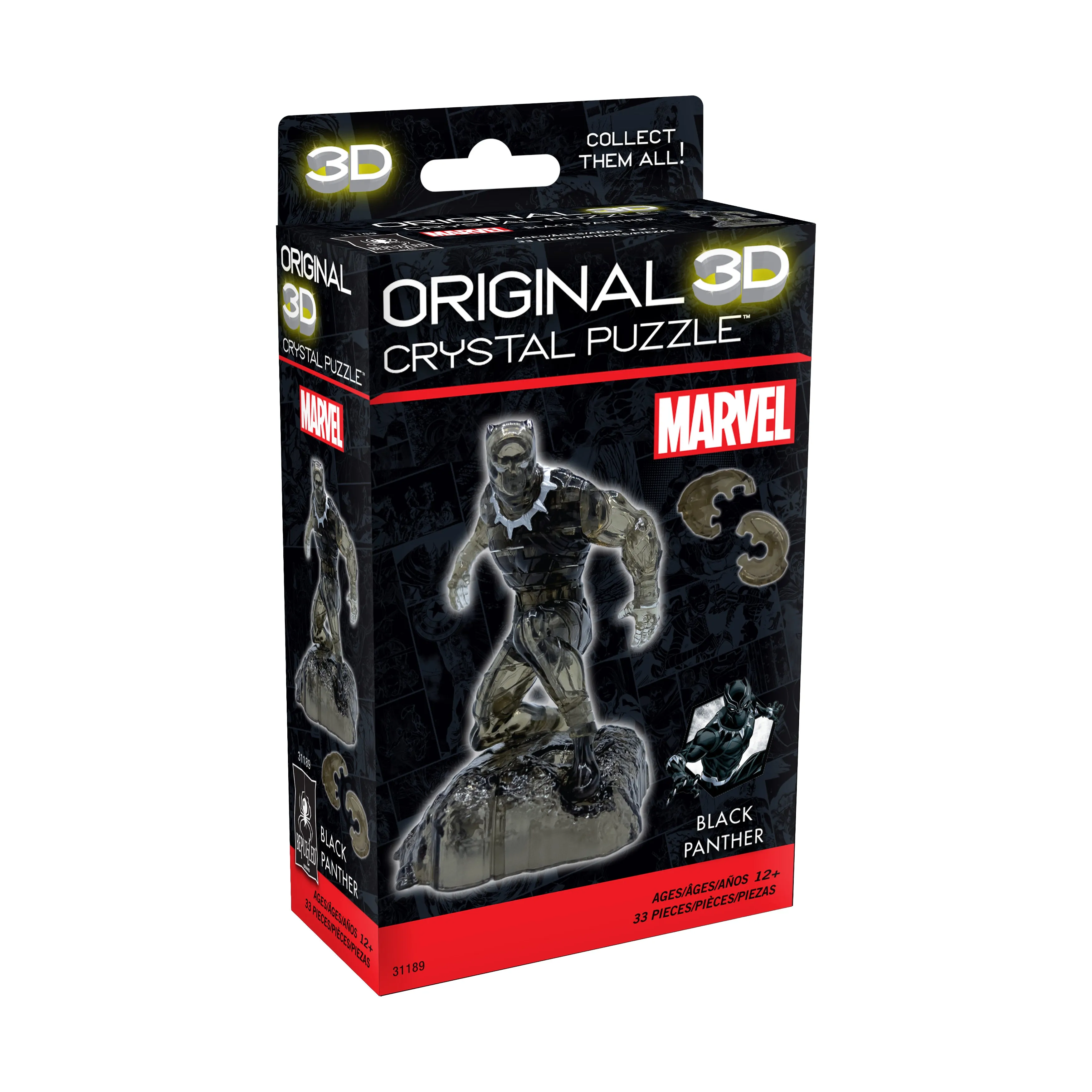 Marvel Black Panther 3D Crystal Puzzle - 33 Piece Set