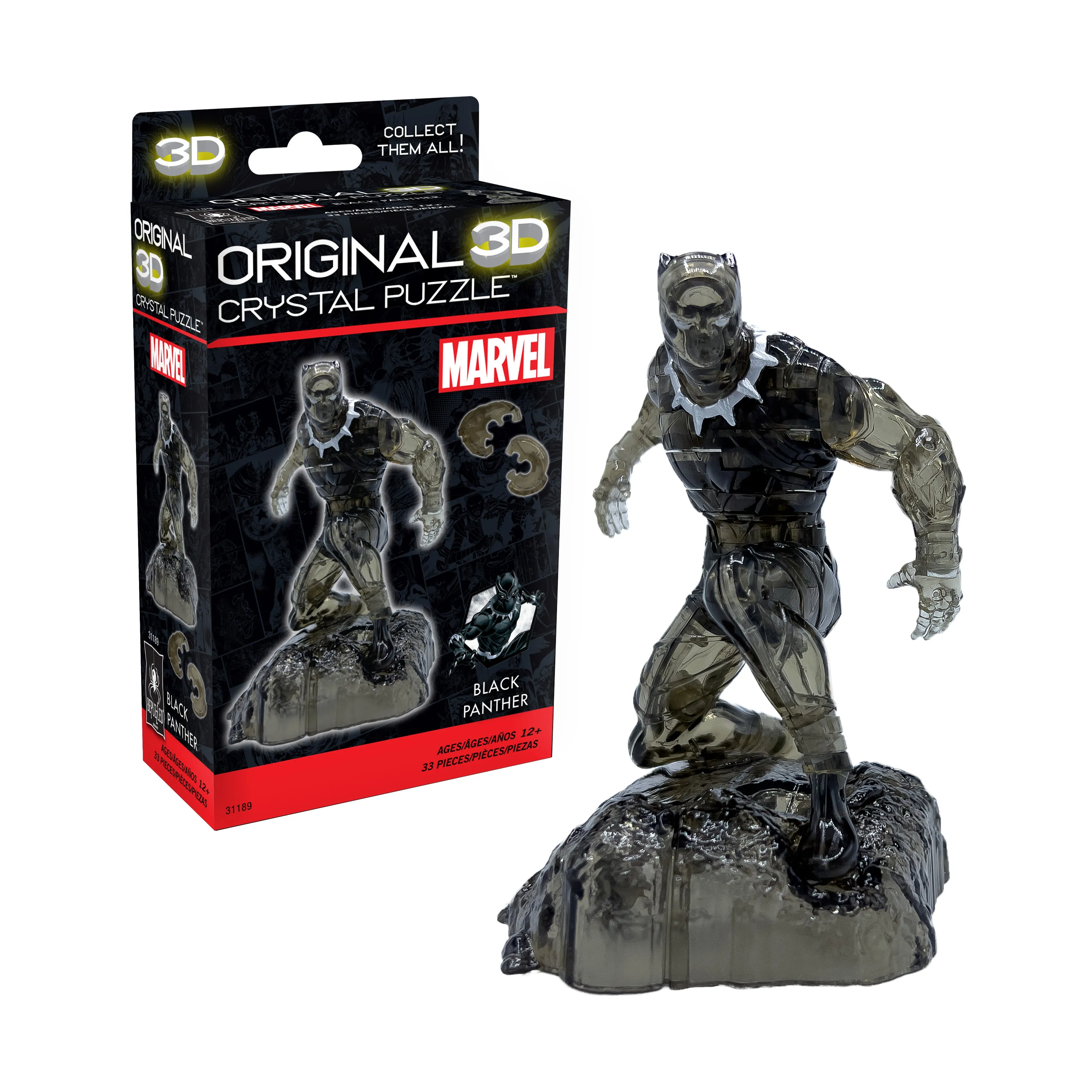 Marvel Black Panther 3D Crystal Puzzle - 33 Piece Set