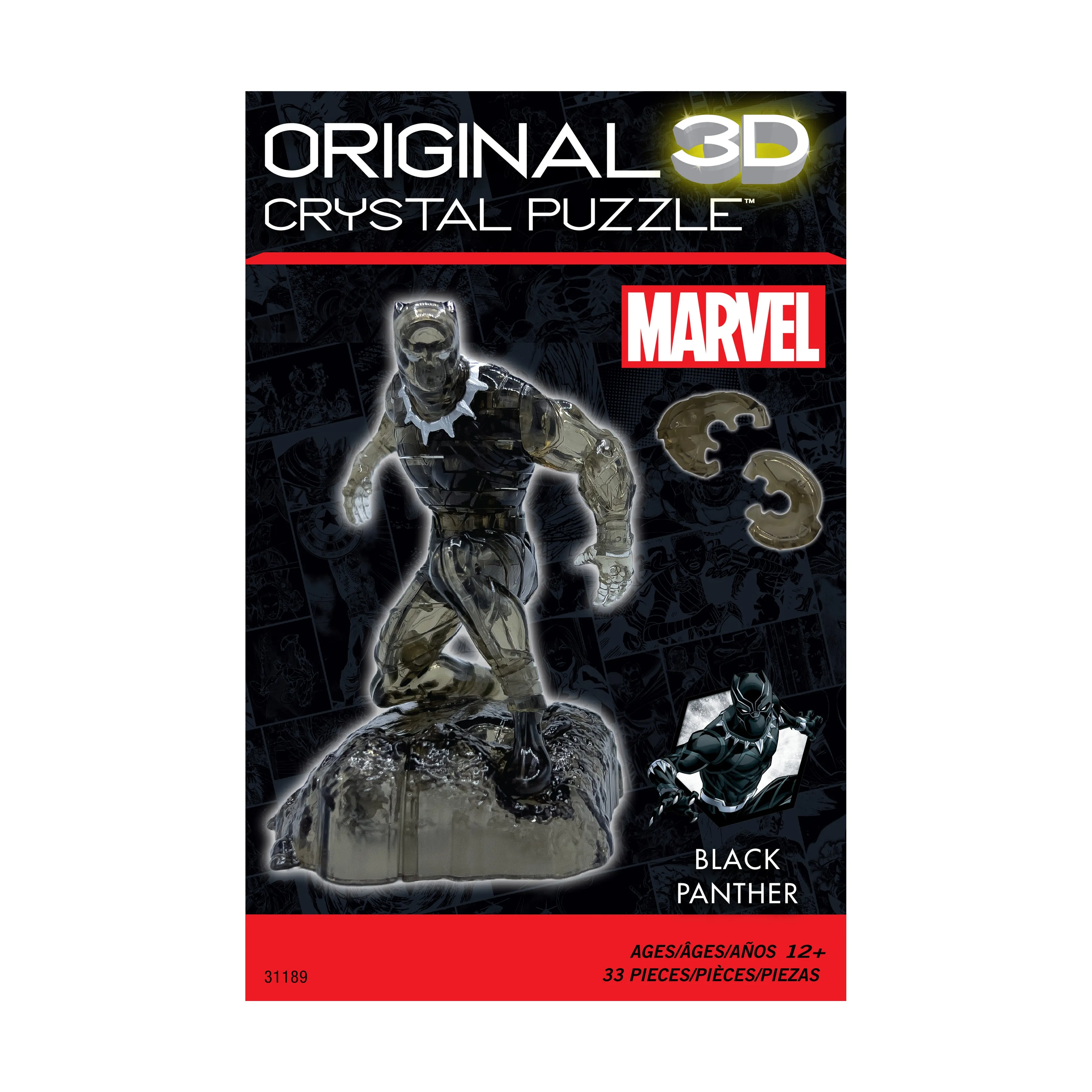 Marvel Black Panther 3D Crystal Puzzle - 33 Piece Set