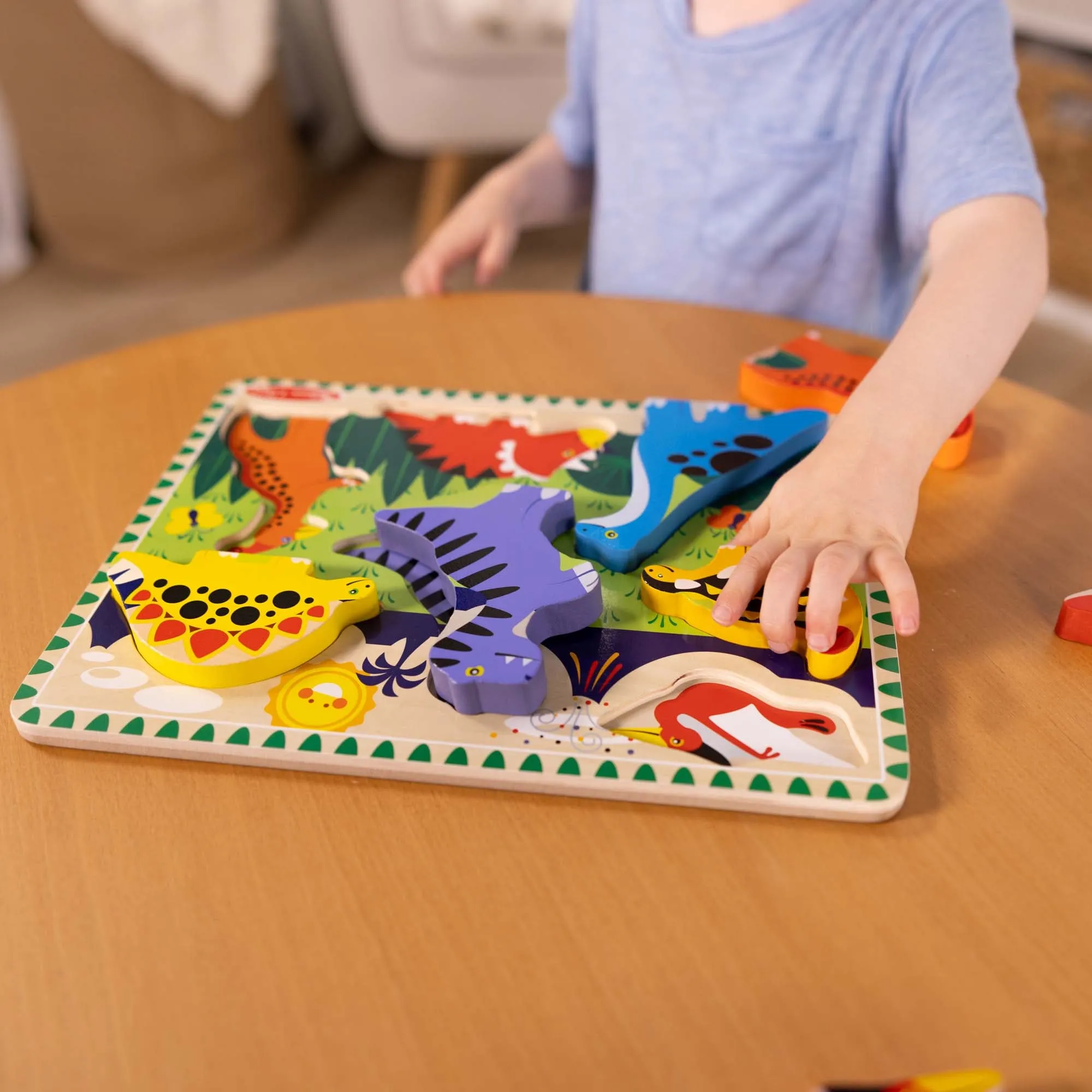 Melissa & Doug Dinosaur Theme 7-Piece Wooden Chunky Puzzle