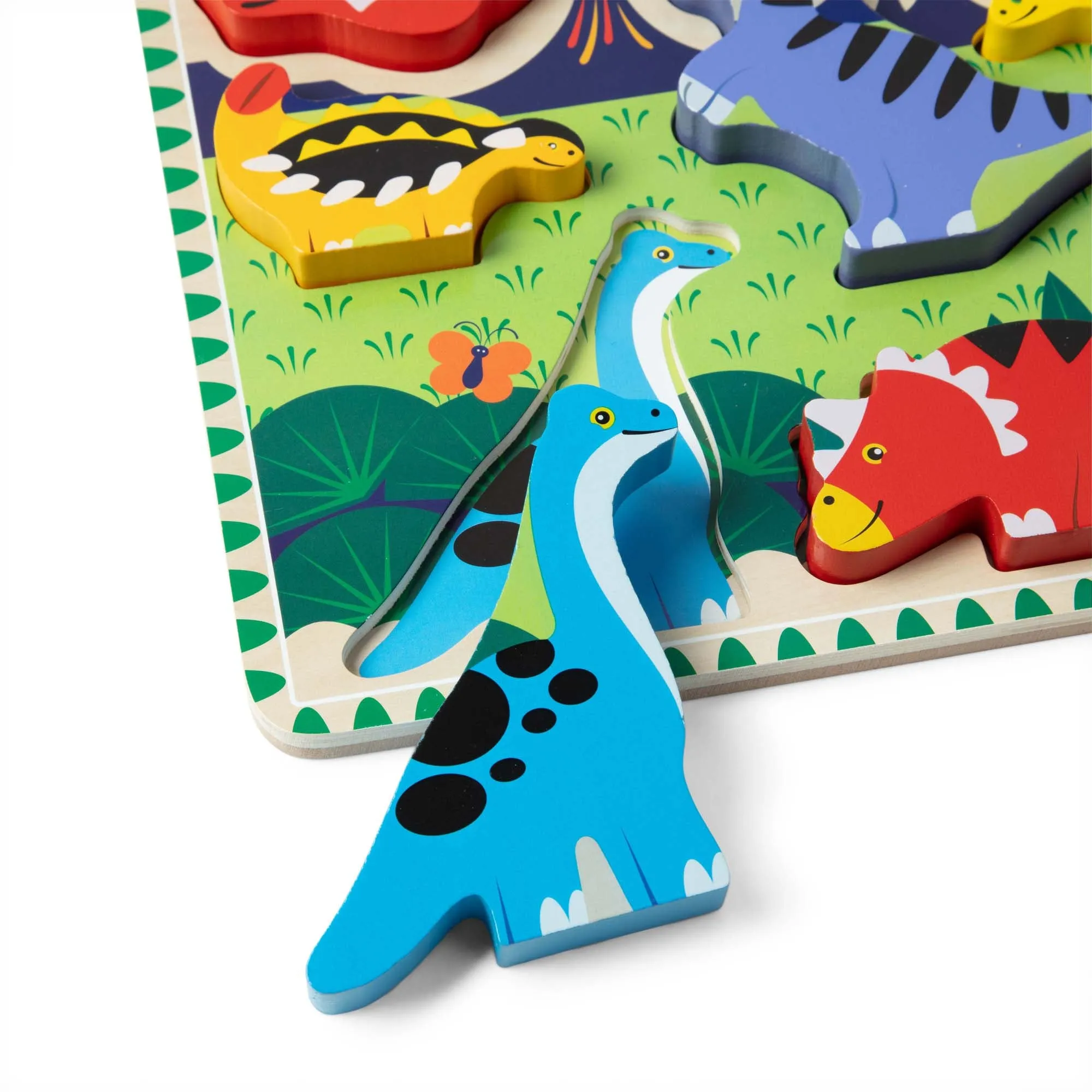 Melissa & Doug Dinosaur Theme 7-Piece Wooden Chunky Puzzle
