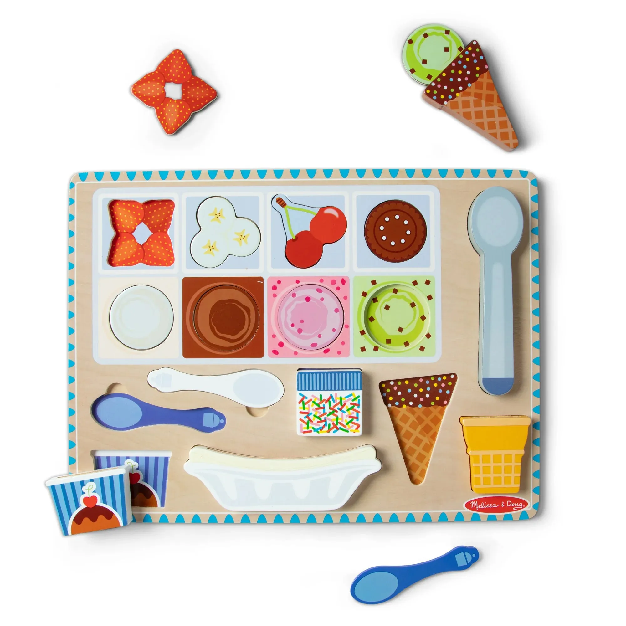 Melissa & Doug Magnetic Ice Cream Puzzle Set - Interactive Wooden Toy