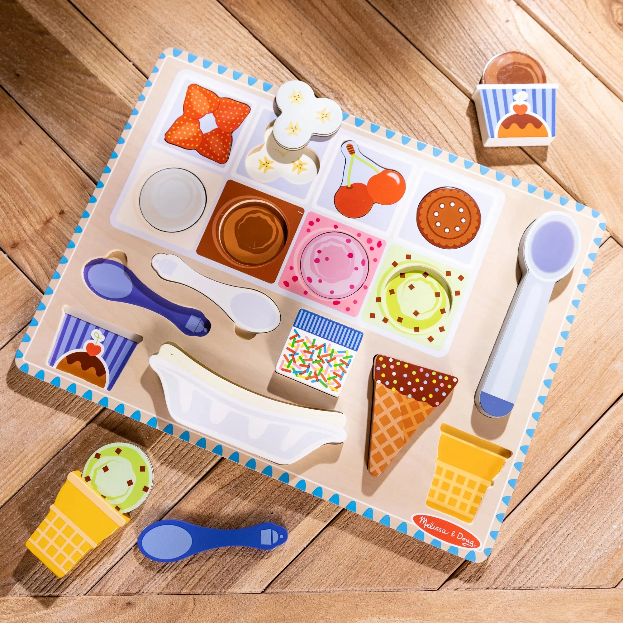 Melissa & Doug Magnetic Ice Cream Puzzle Set - Interactive Wooden Toy