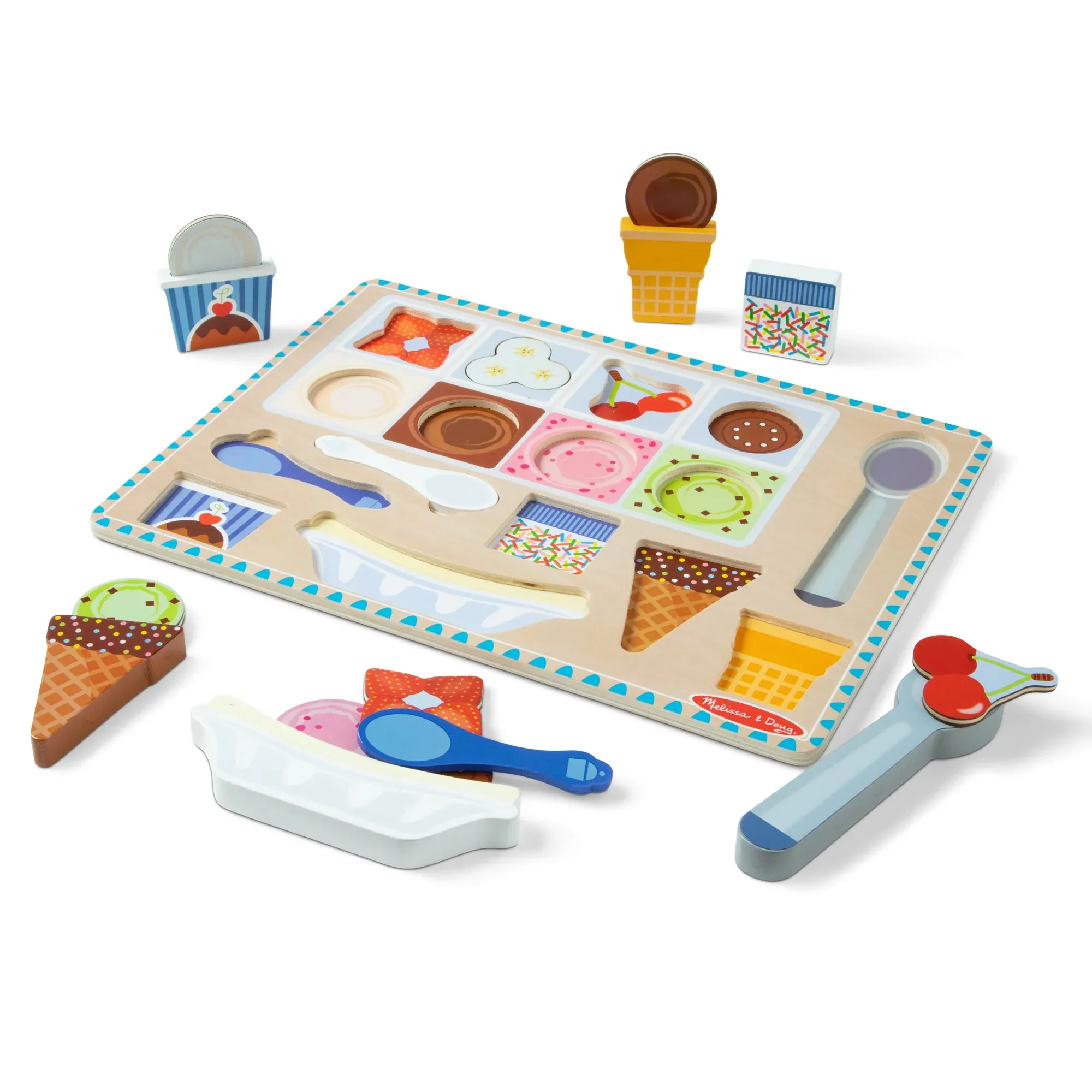Melissa & Doug Magnetic Ice Cream Puzzle Set - Interactive Wooden Toy