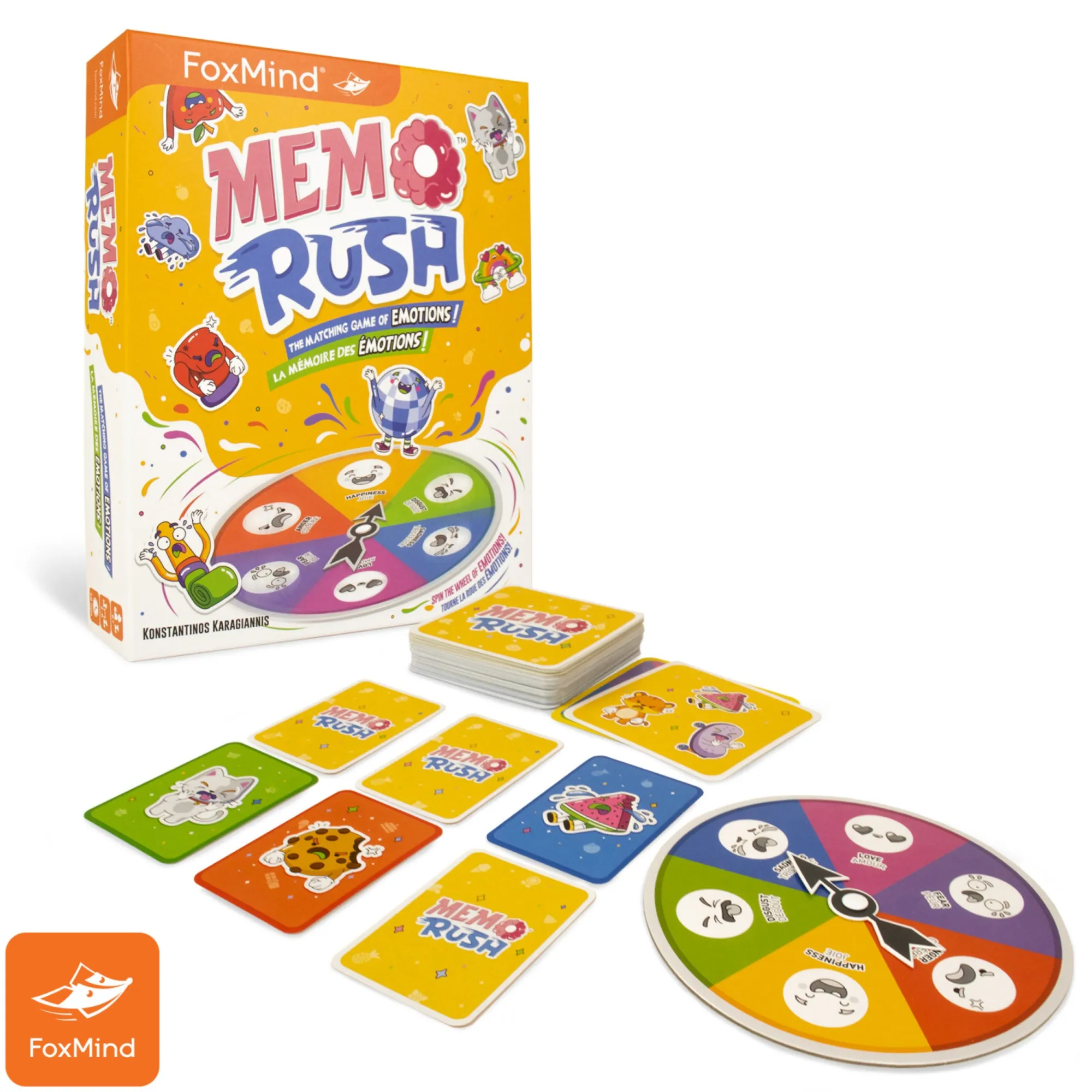 Memo Rush - FoxMind Matching Memory Emotion Game for Family Game Night