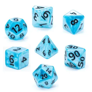 Mighty Tiny Dice: Sea Sparkle - 7 Piece Miniature RPG Dice Set, Glow In The Dark