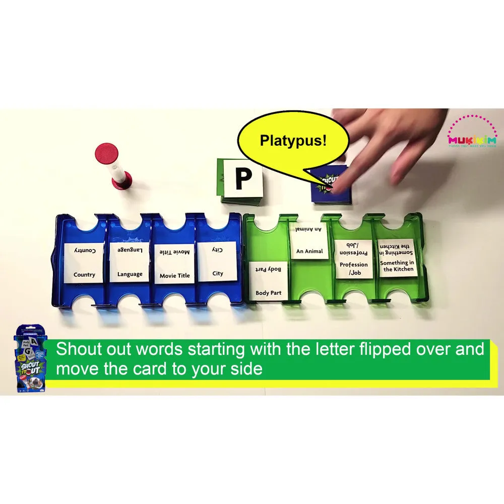 MukikiM Shout It Out Word Challenge Game, Ages 8 , for 2 Players/Teams