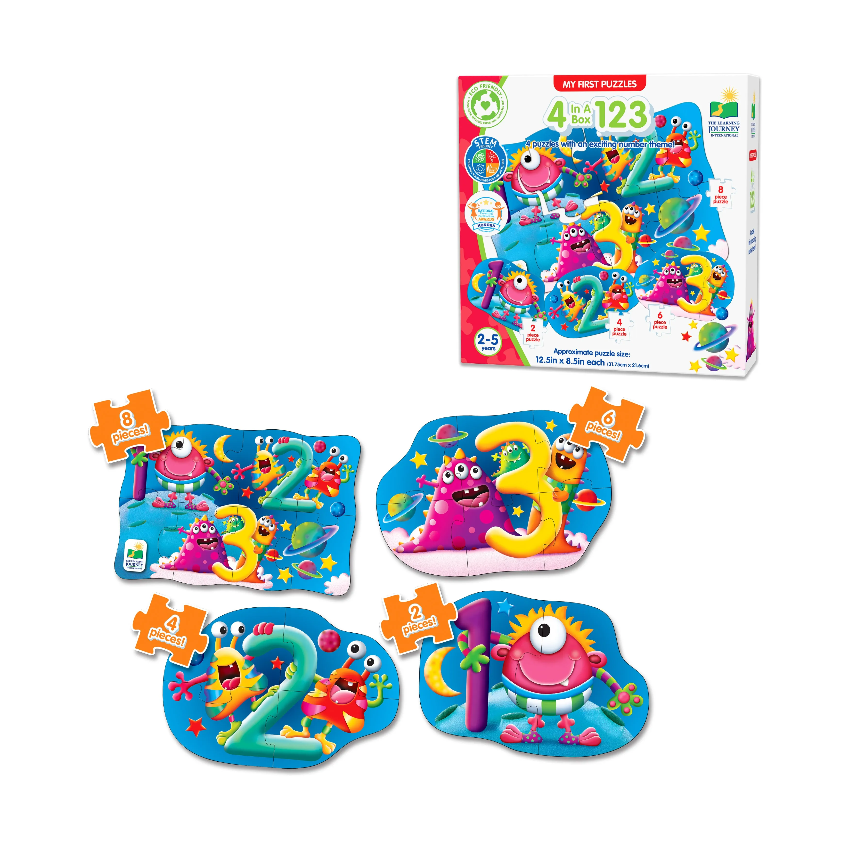 My First Puzzles Space Numbers 4-Pack Jigsaw Set