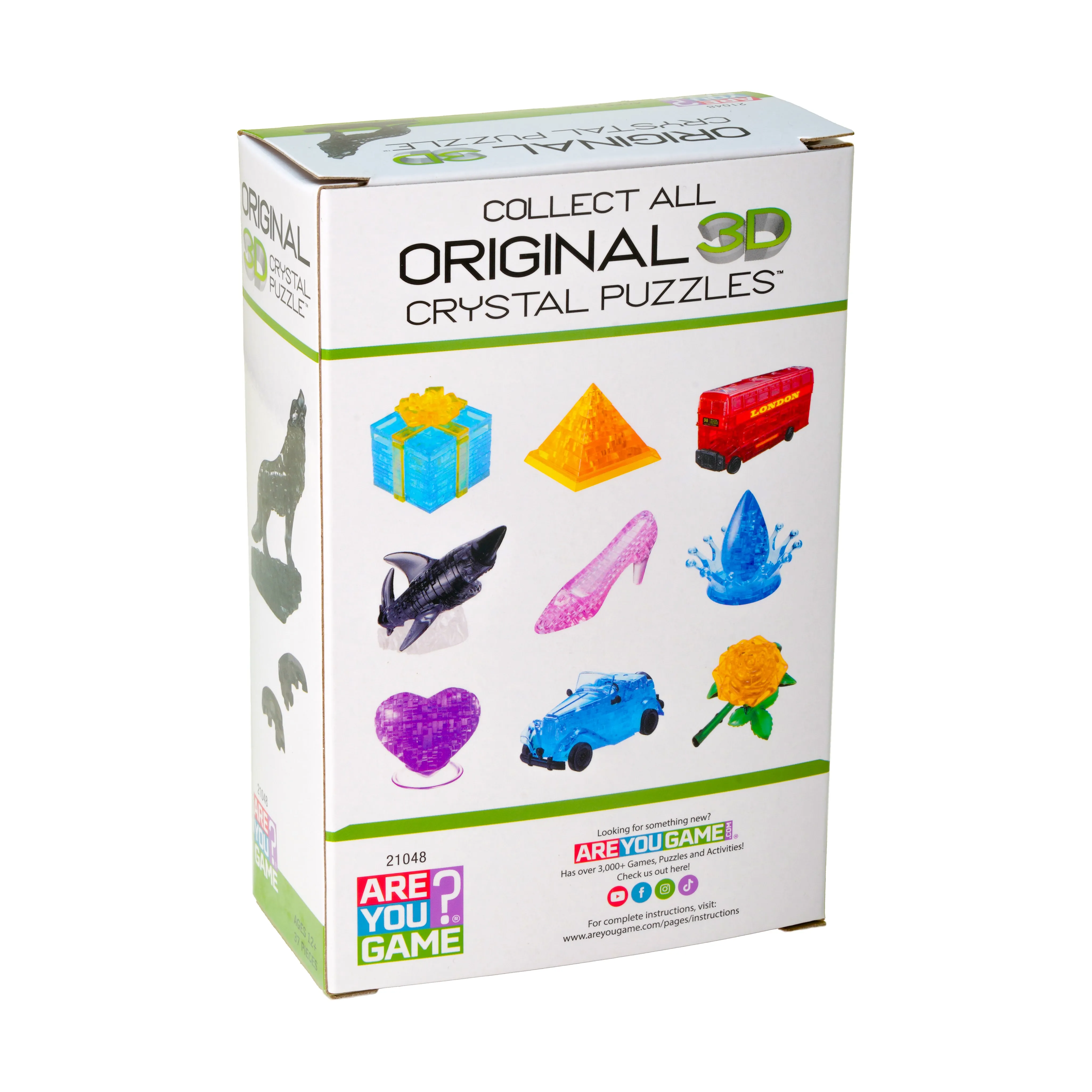 Mystic Black Wolf 3D Crystal Puzzle: 37 Pieces