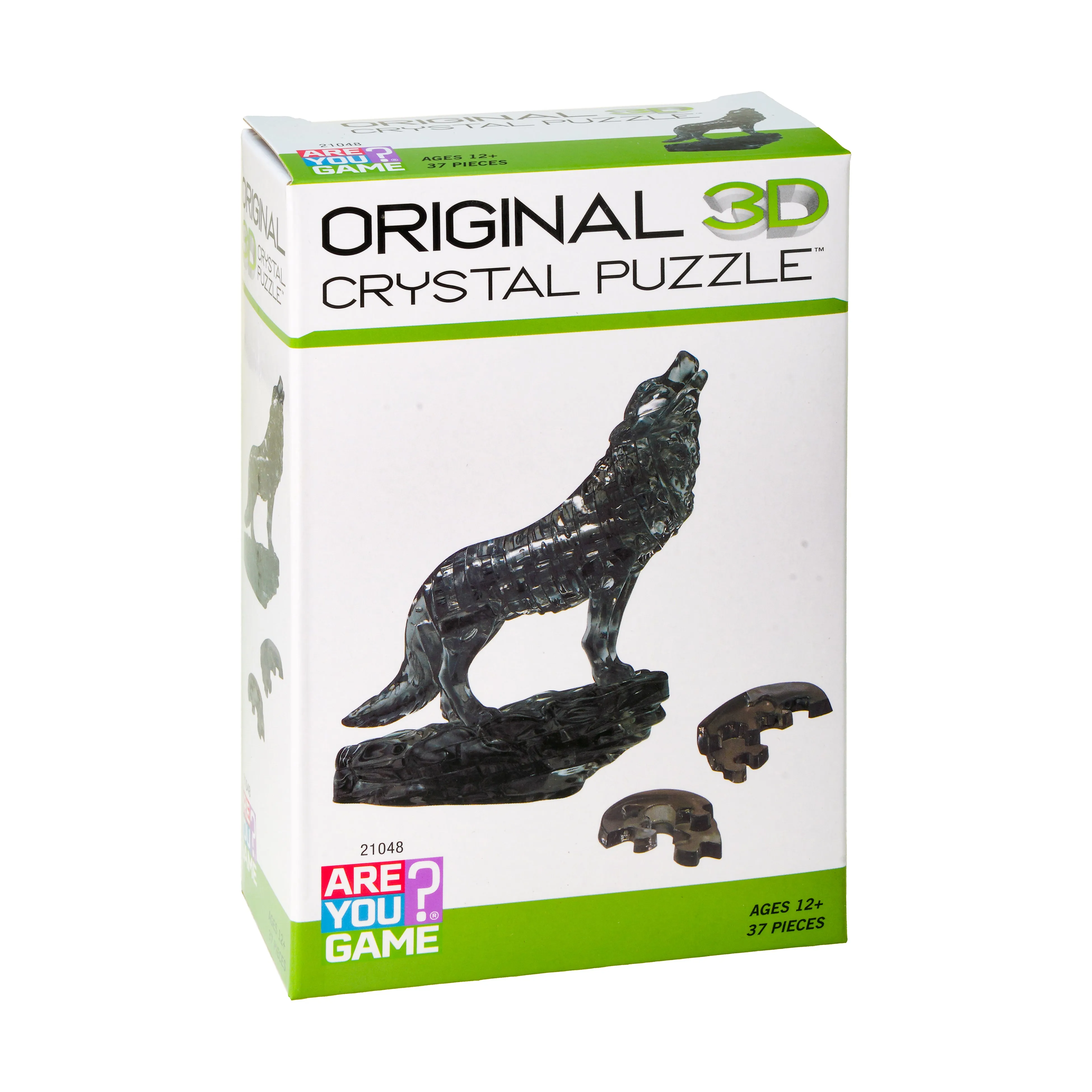 Mystic Black Wolf 3D Crystal Puzzle: 37 Pieces