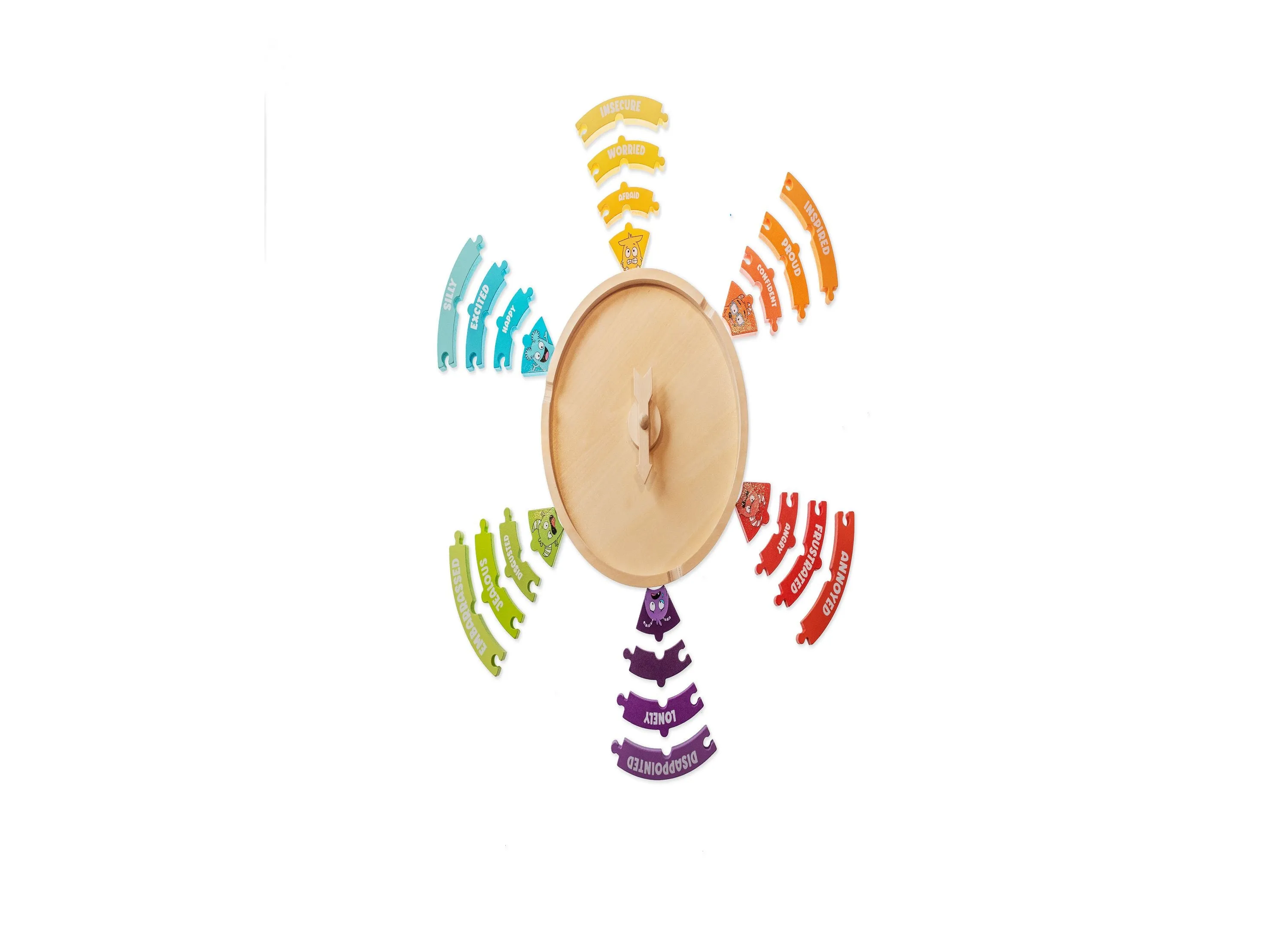 Open The Joy 3-in-1 My Emotions Wheel Wooden Puzzle - 24 pc