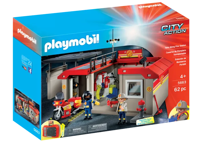 Playmobil 5663 City Action-Take Along Fire Station Wise - Kids Toys