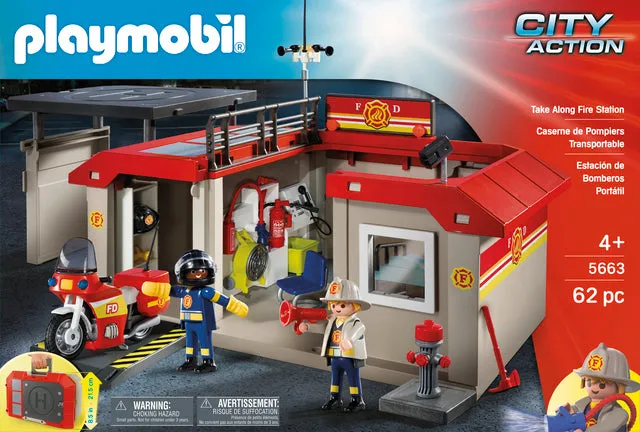 Playmobil 5663 City Action-Take Along Fire Station Wise - Kids Toys